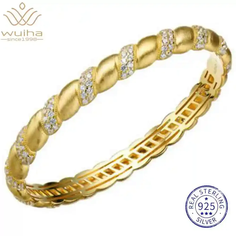 WUIHA 925 Sterling Silver Lab Sapphire High Carbon Diamond Gemstones Wedding Engagement Bracelet Bangle Fine Jewelry Wholesale
WUIHA 925 Sterling Silver Lab Sapphire High Carbon Diamond Gemstones Wedding Engagement Bracelet Bangle Fine Jewelry Wholesale