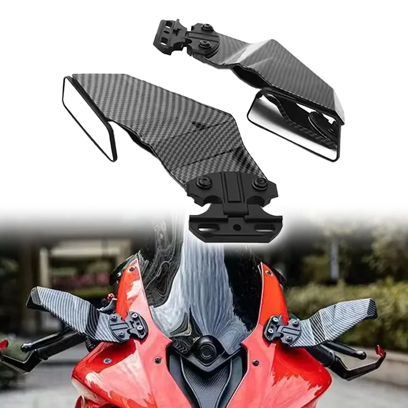 Carbon Fiber - Look Adjustable Side Wing Spoiler & Rear View Mirrors Popular Mod! for Honda Kawasaki Suzuki BMW Yamaha Bikes
Carbon Fiber - Look Adjustable Side Wing Spoiler & Rear View Mirrors Popular Mod! for Honda Kawasaki Suzuki BMW Yamaha Bikes