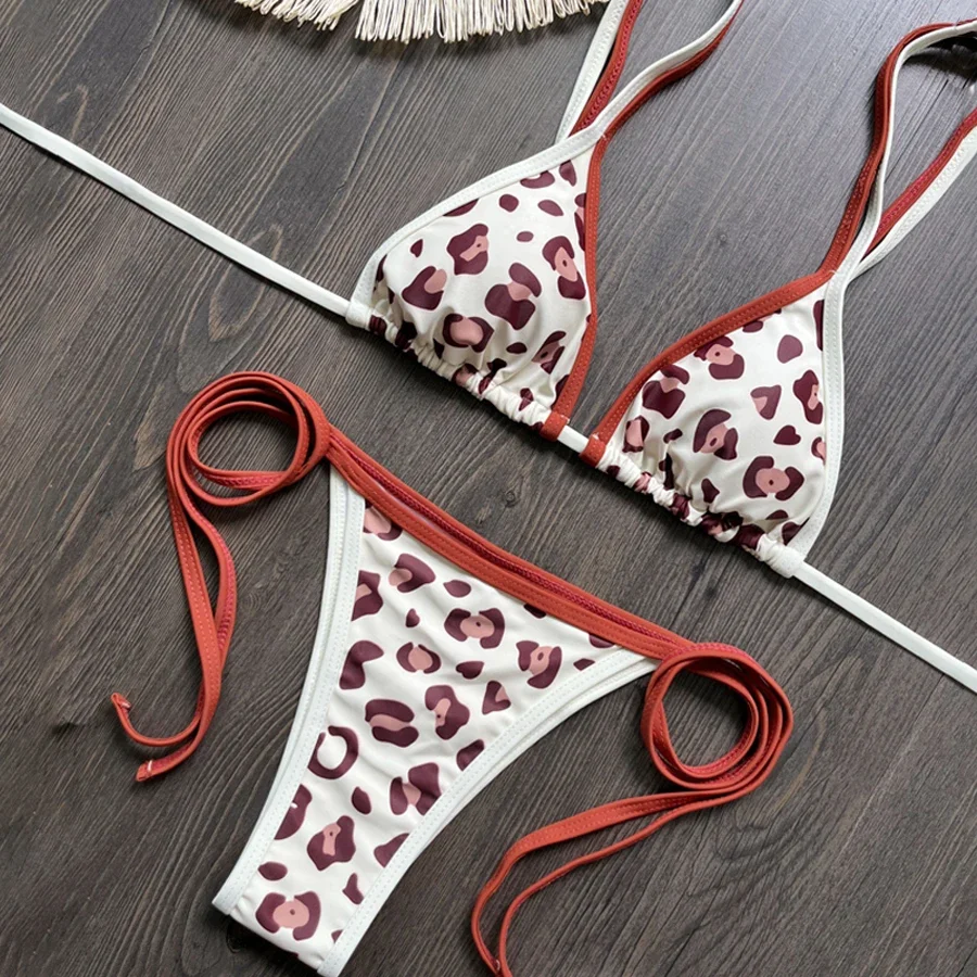 Para Praia Leopard Halter Mini Thong Bikini Female Swimsuit Women Swimwear Two Pieces Bandage Bikini set Bather Bathing Suit
Para Praia Leopard Halter Mini Thong Bikini Female Swimsuit Women Swimwear Two Pieces Bandage Bikini set Bather Bathing Suit