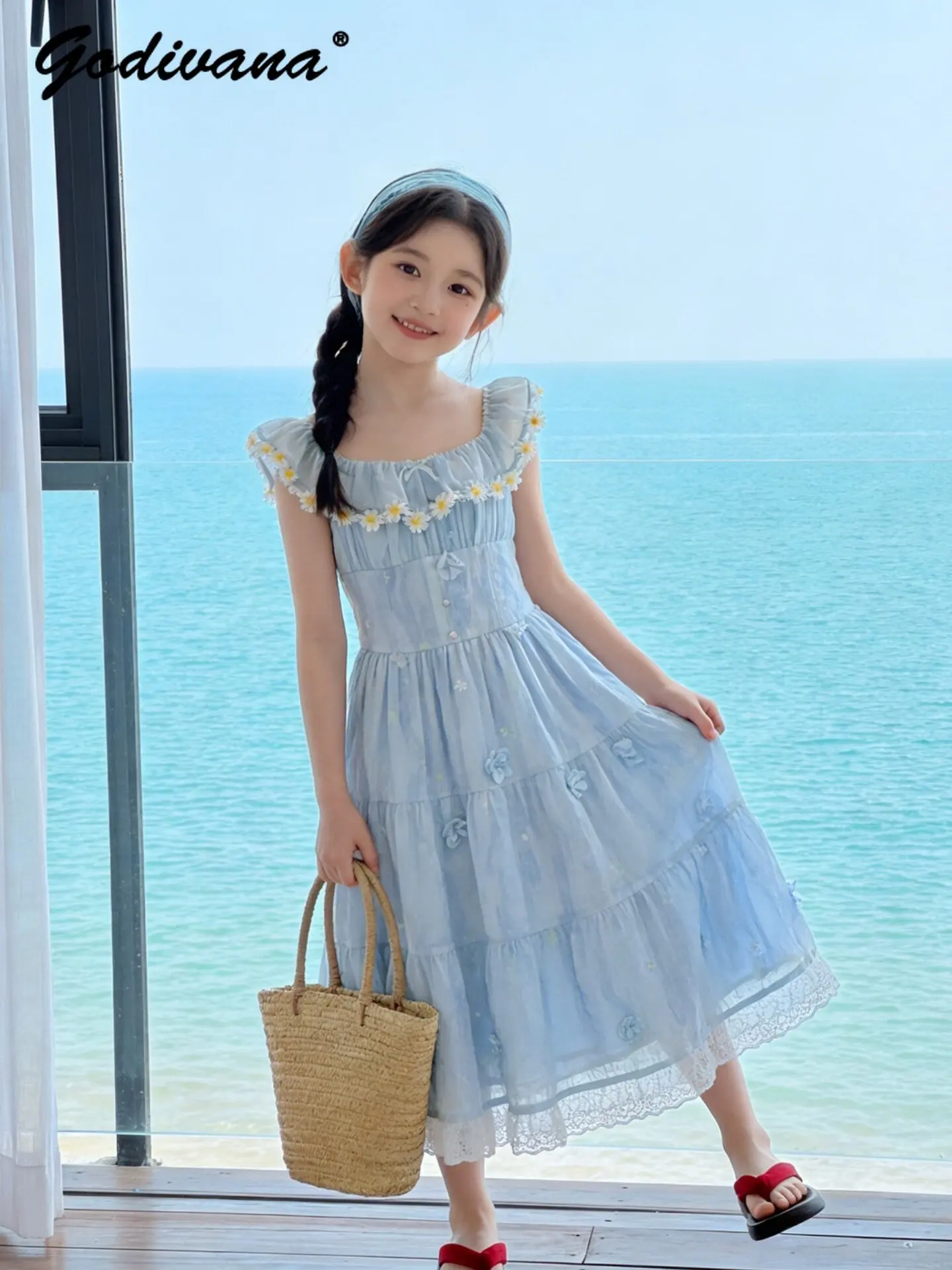 Sweet Little Girls 2026 Summer New Beach Vacation Floral Dress Kids Luxury 3D Flower Sleeveless Lace Collar Casual Maxi Dresses
Sweet Little Girls 2026 Summer New Beach Vacation Floral Dress Kids Luxury 3D Flower Sleeveless Lace Collar Casual Maxi Dresses
