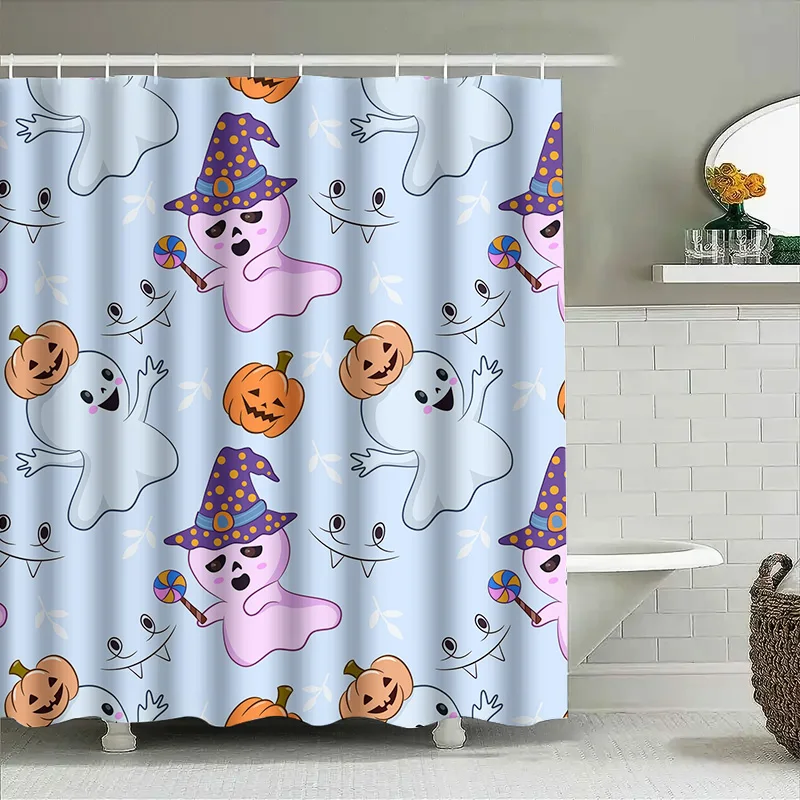 1 шт., занавеска для душа на Хэллоуин с милым призраком для ванной комнаты, забавные призраки с конфетами и шляпой ведьмы, декор для детской комнаты
1 шт., занавеска для душа на Хэллоуин с милым призраком для ванной комнаты, забавные призраки с конфетами и шляпой ведьмы, декор для детской комнаты