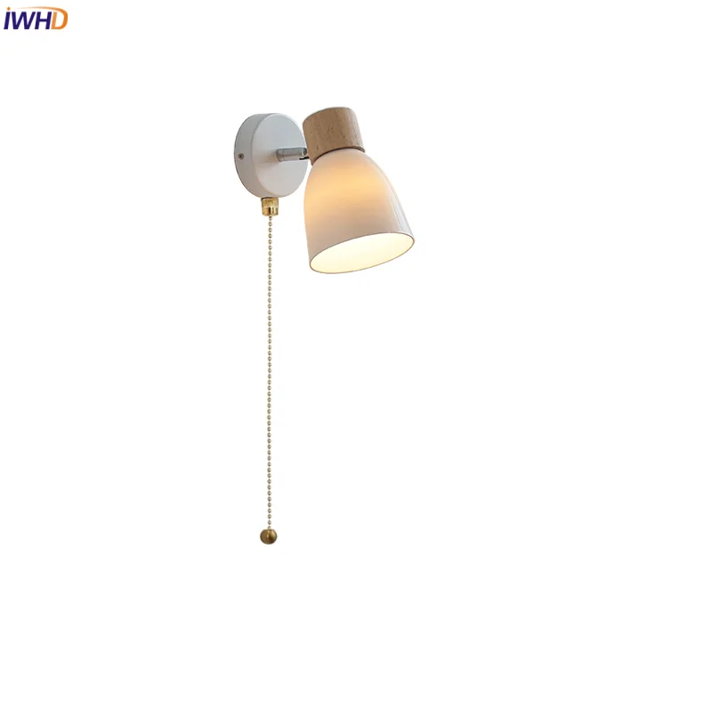 IWHD Iron Wood LED Wall Light Fixture Hallway Living Room Hotel Pull Chain Switch White Glass Rotate Bedside Lamp Aplique Pared
IWHD Iron Wood LED Wall Light Fixture Hallway Living Room Hotel Pull Chain Switch White Glass Rotate Bedside Lamp Aplique Pared