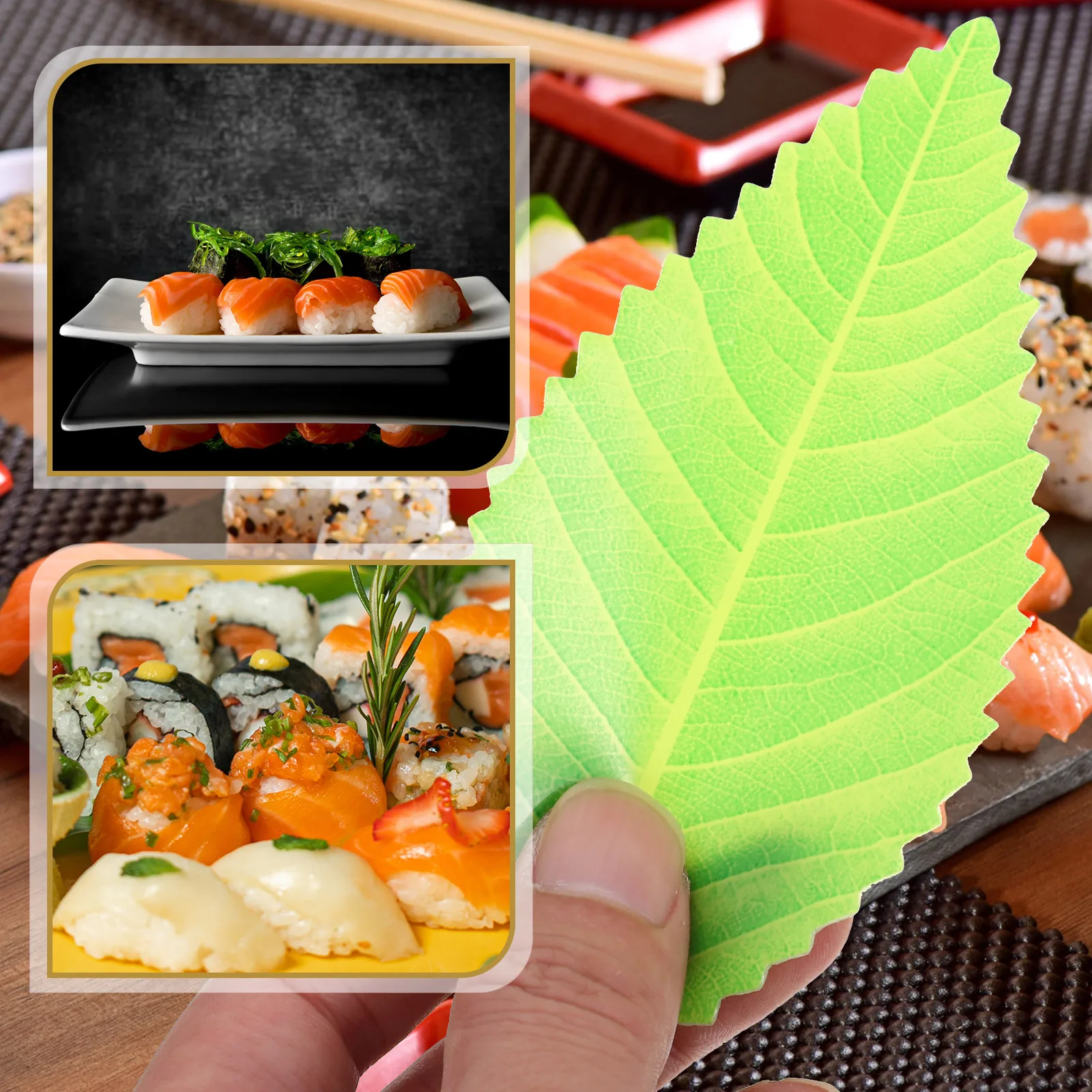 200Pcs/Lot Japanese Food Mat Leaf Bento Dish Cup Lunch Separator Sushi Rice Ball Mat Sushi Decoration Sushi Sashimi Decor Tools
200Pcs/Lot Japanese Food Mat Leaf Bento Dish Cup Lunch Separator Sushi Rice Ball Mat Sushi Decoration Sushi Sashimi Decor Tools