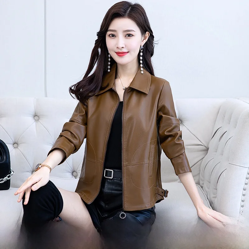 Haining Real Leather Jacket Women's Short Slim Fit Jacket 2025 New Spring Autumn Large Size Sheepskin Fashion Korean Style Sm...
Haining Real Leather Jacket Women's Short Slim Fit Jacket 2025 New Spring Autumn Large Size Sheepskin Fashion Korean Style Sm...
