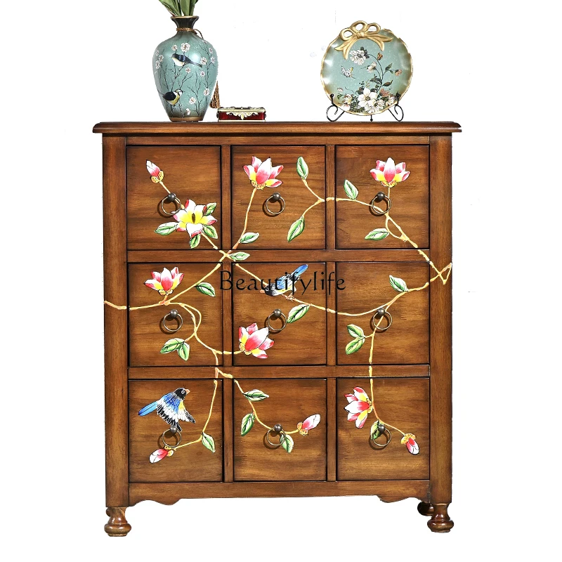 New Chinese-style camphor wood nine-bucket cabinet household small apartment solid wood living room storage cabinet
New Chinese-style camphor wood nine-bucket cabinet household small apartment solid wood living room storage cabinet