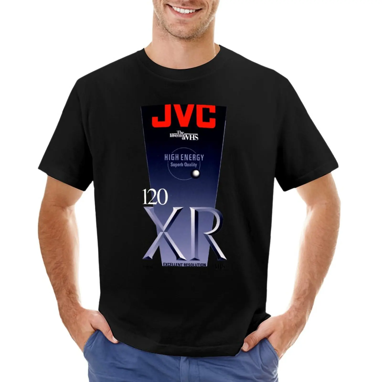 JVC 120 High Energy VIDEO CASSETTE Tape T-Shirt cute clothes fitted t shirts for men
JVC 120 High Energy VIDEO CASSETTE Tape T-Shirt cute clothes fitted t shirts for men