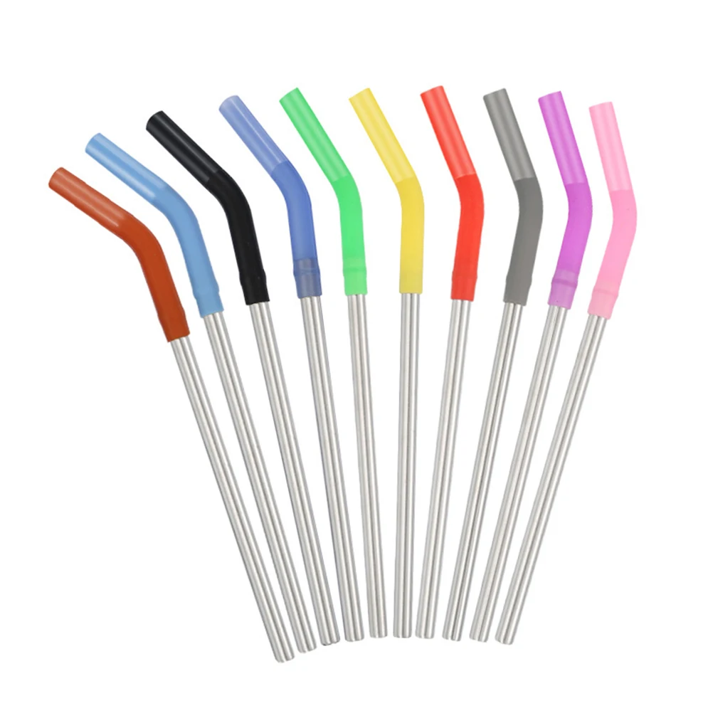 10pcs Stainless Steel Straw Reusable Curved Drinking Silicone Suction Nozzle Anti Scald Eco Friendly Durable Kitchen Bar
10pcs Stainless Steel Straw Reusable Curved Drinking Silicone Suction Nozzle Anti Scald Eco Friendly Durable Kitchen Bar