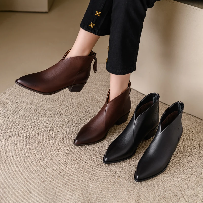 2026 new autumn winter women ankle boots plus size 22-26cm cowhide+pigskin/plush pointed toe back zip women short boots fashion
2026 new autumn winter women ankle boots plus size 22-26cm cowhide+pigskin/plush pointed toe back zip women short boots fashion