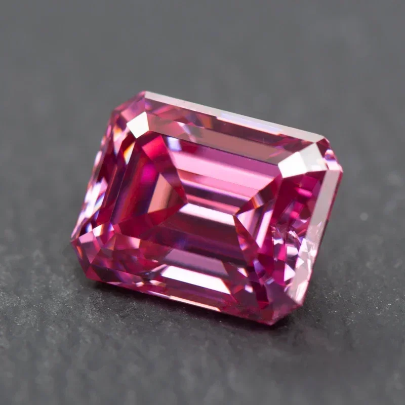 Wholesale Moissanite Stone Emerald Cut Pink Color Charms Lab Grown Diamond DIY Ring Necklace Earrings Main Materials with GRA C
Wholesale Moissanite Stone Emerald Cut Pink Color Charms Lab Grown Diamond DIY Ring Necklace Earrings Main Materials with GRA C