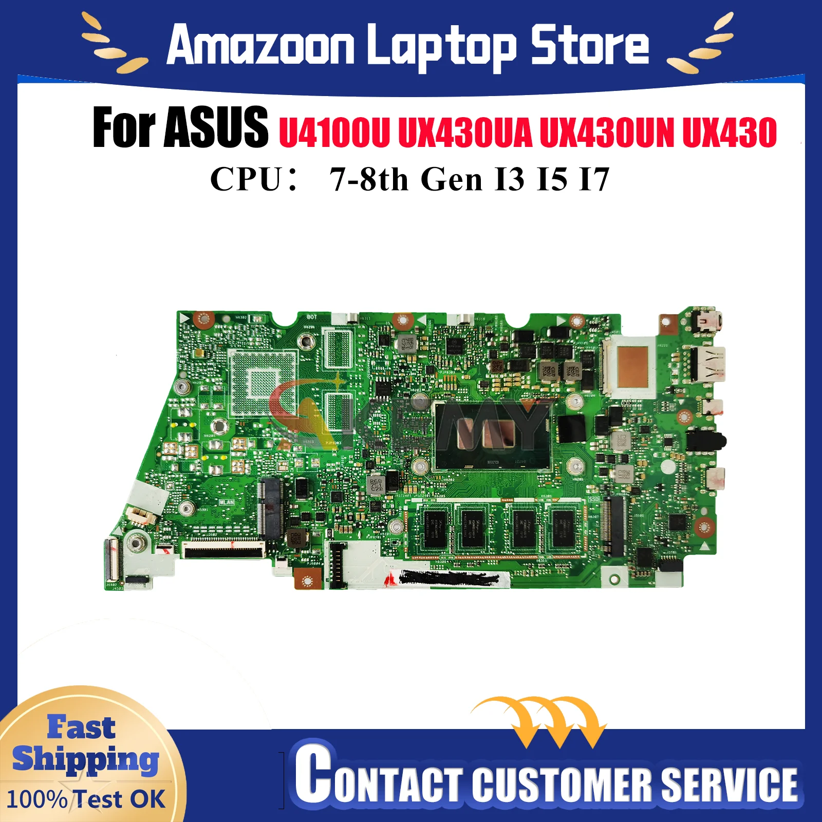 UX430UA Материнская плата для ноутбука ASUS ZenBook UX430UQ UX430UN U4100U UX430UA UX430U Материнская плата с процессором I3 I5 I7 100% tests OK stk
UX430UA Материнская плата для ноутбука ASUS ZenBook UX430UQ UX430UN U4100U UX430UA UX430U Материнская плата с процессором I3 I5 I7 100% tests OK stk