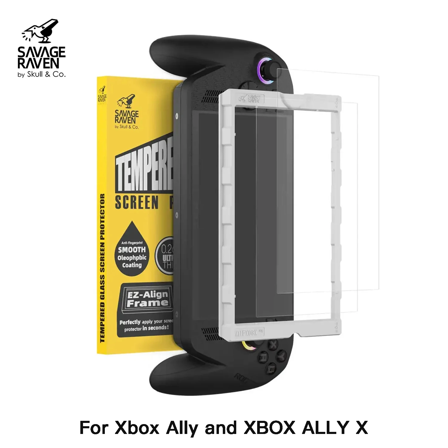 Защитная пленка из закаленного стекла Savage Raven от Skull & Co. с позиционером для Xbox Ally и X (2 шт.)
Защитная пленка из закаленного стекла Savage Raven от Skull & Co. с позиционером для Xbox Ally и X (2 шт.)