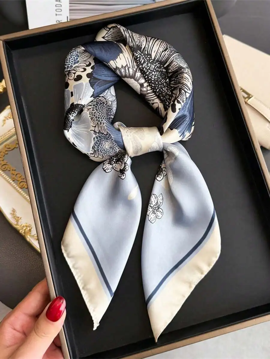 1pc Women's Elegant Retro Printed Lightweight Satin-Like Square Scarf, Bohemian Vintage Casual Scarf/Shawl/Headscarf, Thin & Com
1pc Women's Elegant Retro Printed Lightweight Satin-Like Square Scarf, Bohemian Vintage Casual Scarf/Shawl/Headscarf, Thin & Com