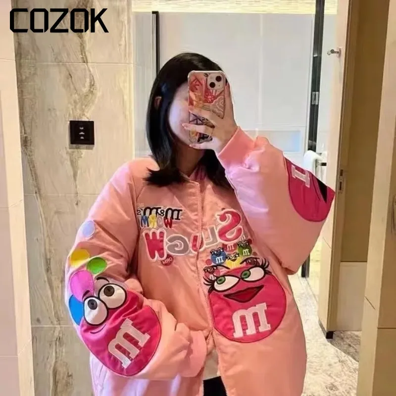 Bomber Letter Embroidery Jacket Men Women Racing Motorcycle Punk University Baseball Jackets Loose Autumn Winter Hip Hop Coat
Bomber Letter Embroidery Jacket Men Women Racing Motorcycle Punk University Baseball Jackets Loose Autumn Winter Hip Hop Coat