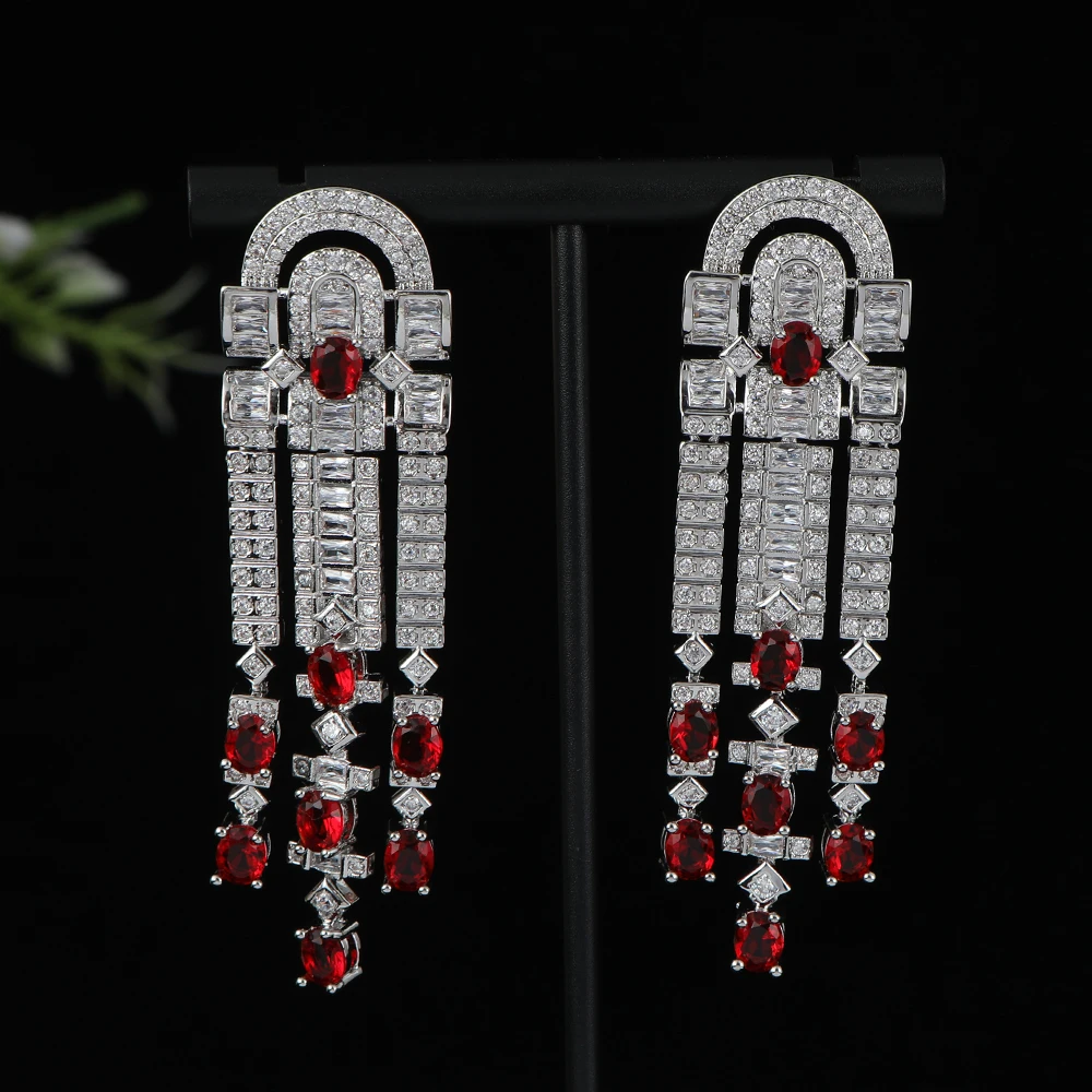 Luxury Trendy Geometric Tassel Earrings For Women Wedding Cubic Zirconia CZ DUBAI Bridal Earring Jewelry A0234
Luxury Trendy Geometric Tassel Earrings For Women Wedding Cubic Zirconia CZ DUBAI Bridal Earring Jewelry A0234