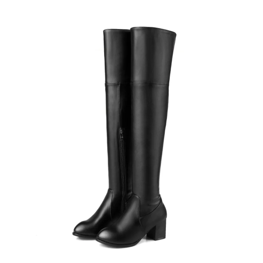 Women Pointed Toe Over‑the‑Knee Boots Side Zipper Chunky Heel Long Boots Big Size 30‑48 Black White Brown 116-13
Women Pointed Toe Over‑the‑Knee Boots Side Zipper Chunky Heel Long Boots Big Size 30‑48 Black White Brown 116-13