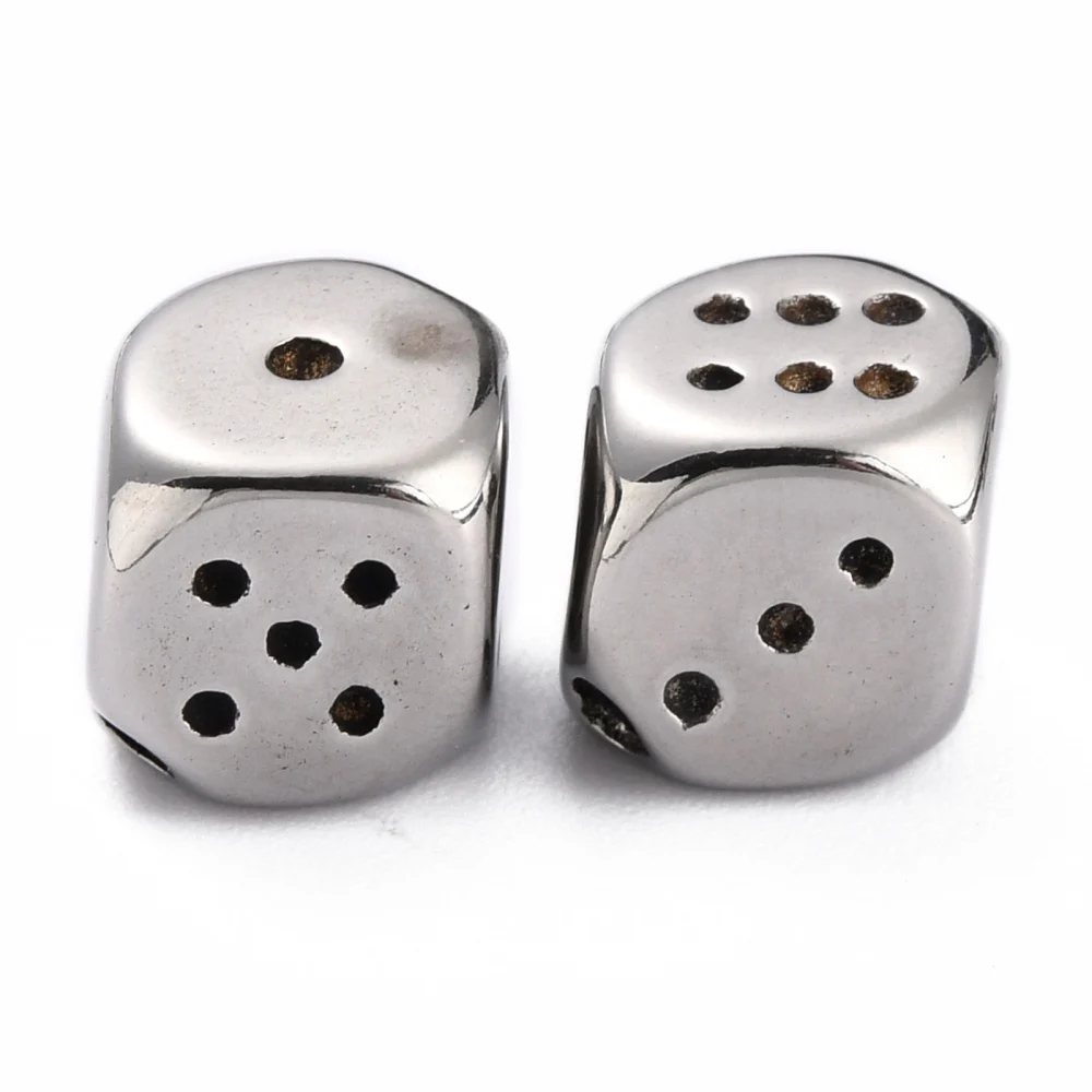 Resistant 304 Stainless Steel Beads Dice Stainless Steel Color 10x10x10mm Hole: 2mm
Resistant 304 Stainless Steel Beads Dice Stainless Steel Color 10x10x10mm Hole: 2mm