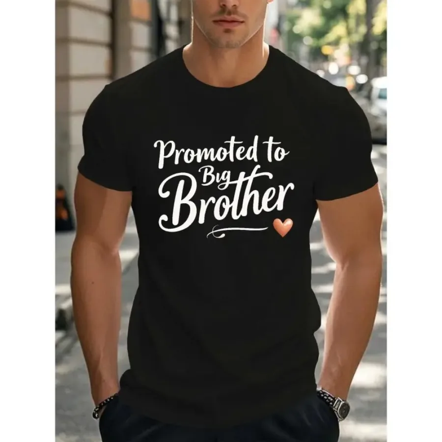 【New Arrival】Promoted to Big Brother Announcement T-Shirt, Black Cotton Crew Neck, Cute Baby Reveal Graphic Tee
【New Arrival】Promoted to Big Brother Announcement T-Shirt, Black Cotton Crew Neck, Cute Baby Reveal Graphic Tee