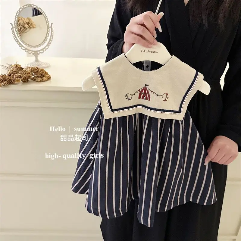 Children's Clothing Summer Pure Cotton Dress Sleeveless Big Neck Embroidered Stripe Casual Dress for Girls 2023
Children's Clothing Summer Pure Cotton Dress Sleeveless Big Neck Embroidered Stripe Casual Dress for Girls 2023