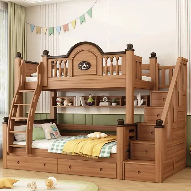 Modern 1.5-Meter Solid Wood Children's Bed with Hanging Ladder All-solid Wood High-Low Bunk Bed Parent-Child Bed Design
Modern 1.5-Meter Solid Wood Children's Bed with Hanging Ladder All-solid Wood High-Low Bunk Bed Parent-Child Bed Design