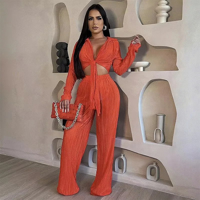 Two Piece Set for Women Sexy Pleated Lace-up Pant Sets 2024 Women's Summer Set
Two Piece Set for Women Sexy Pleated Lace-up Pant Sets 2024 Women's Summer Set