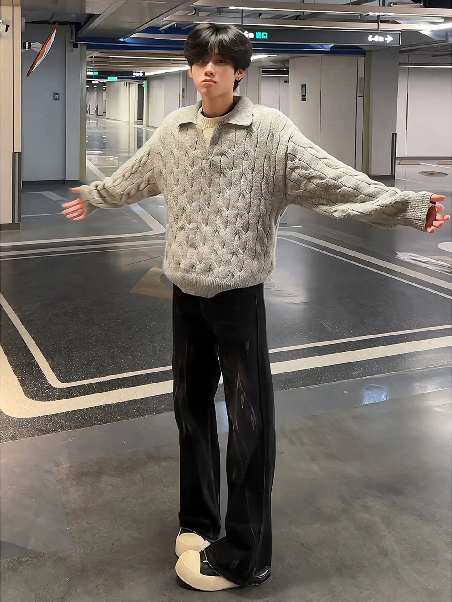 Spring Vintage Light ey Knitted Sweater Men's Sle Fake Two-Piece Long Sve V-Ne Warm And Soft Casual Faion
Spring Vintage Light ey Knitted Sweater Men's Sle Fake Two-Piece Long Sve V-Ne Warm And Soft Casual Faion