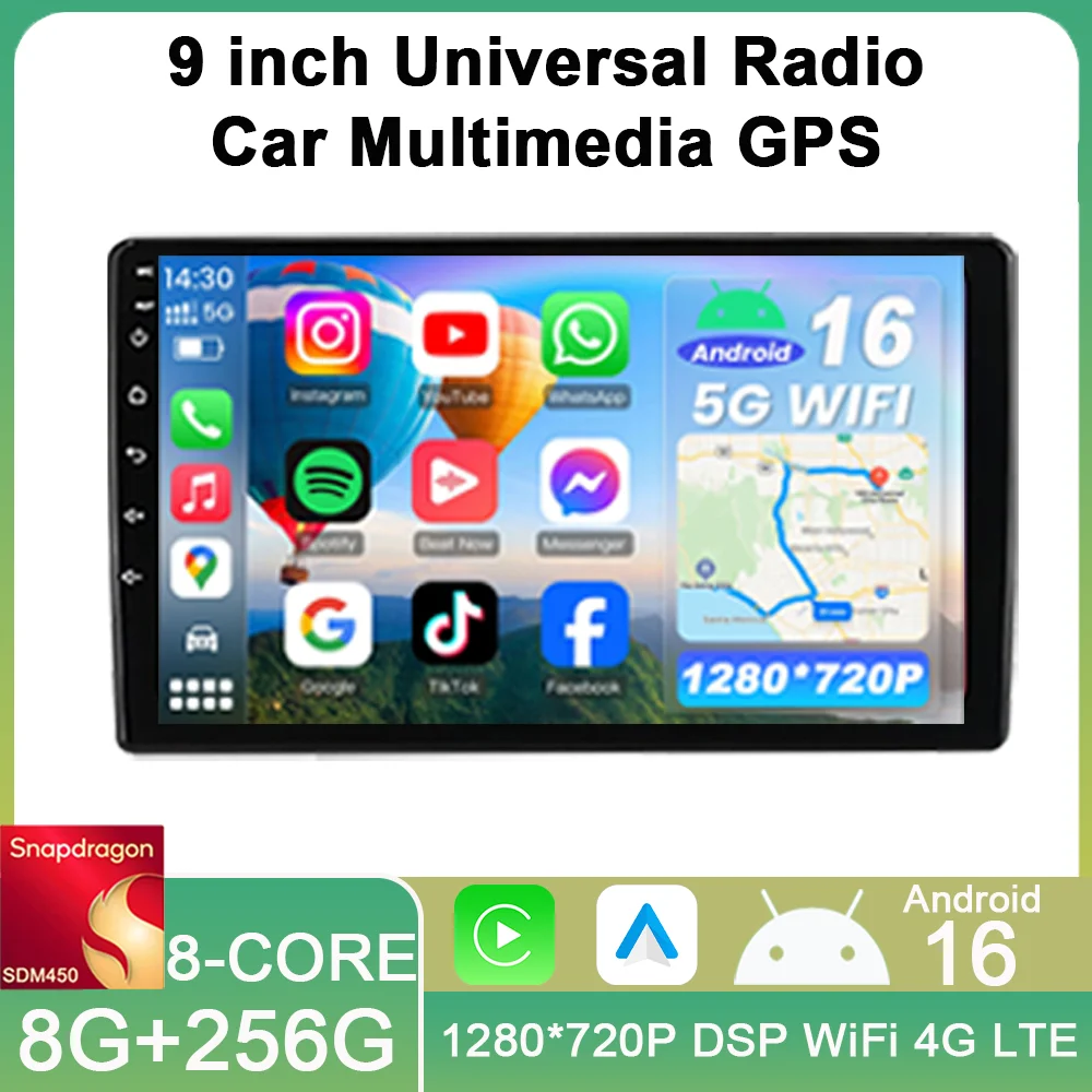 Android 16 for 9 Inch Car Radio 2 Din Qualcomm 8 Core Carplay Automotive Multimedia Player GPS Android Auto RDS DSP Car Stereo
Android 16 for 9 Inch Car Radio 2 Din Qualcomm 8 Core Carplay Automotive Multimedia Player GPS Android Auto RDS DSP Car Stereo