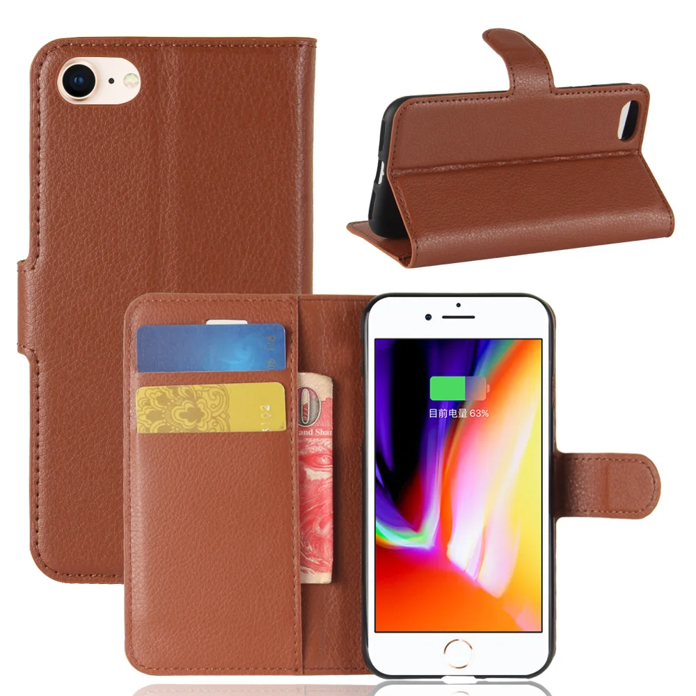 Litchi Skin Wallet Leather Phone Cover with Card Holders for iPhone 7 / 8 4.7 inch / SE (2020) / SE (2022) - Brown
Litchi Skin Wallet Leather Phone Cover with Card Holders for iPhone 7 / 8 4.7 inch / SE (2020) / SE (2022) - Brown