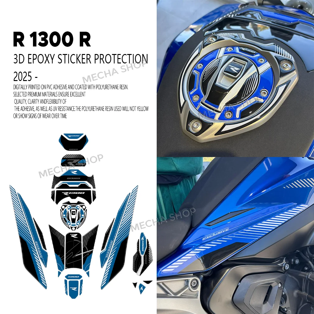 3D Epoxy Resin Tank Pad Protection Sticker for R1300R R 1300 R 2025 Motorcycle Accessories
