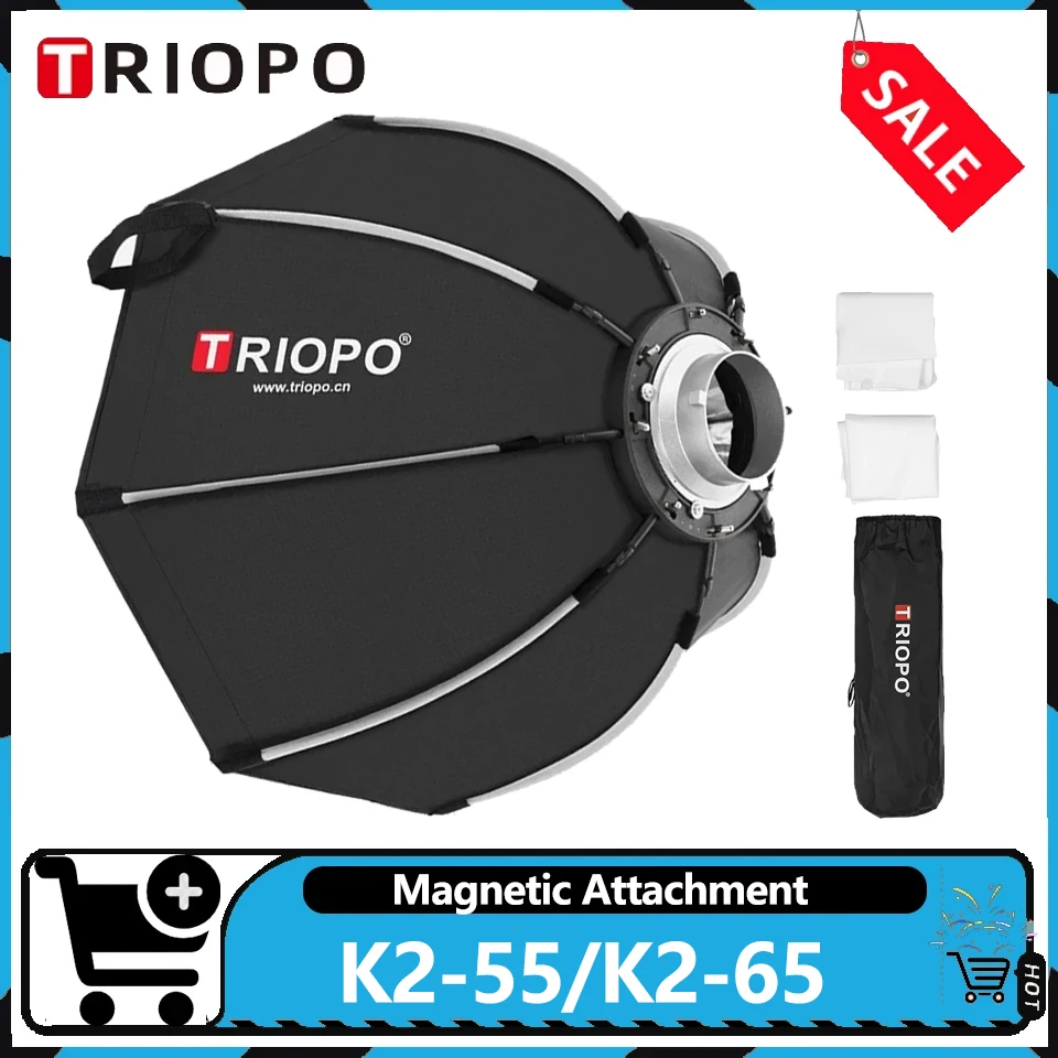 TRIOPO K2-55 K2-65 Октагональный софтбокс с растровой сеткой, складной, с креплением Bowens, для фотостудии
TRIOPO K2-55 K2-65 Октагональный софтбокс с растровой сеткой, складной, с креплением Bowens, для фотостудии
