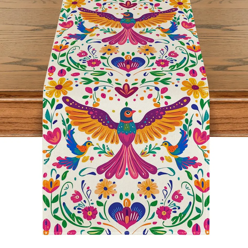 Flying Birds Floral De Mayo Table Runner, Dia De Los Muertos Seasonal Holiday Kitchen Dining for Home Party Decor
Flying Birds Floral De Mayo Table Runner, Dia De Los Muertos Seasonal Holiday Kitchen Dining for Home Party Decor