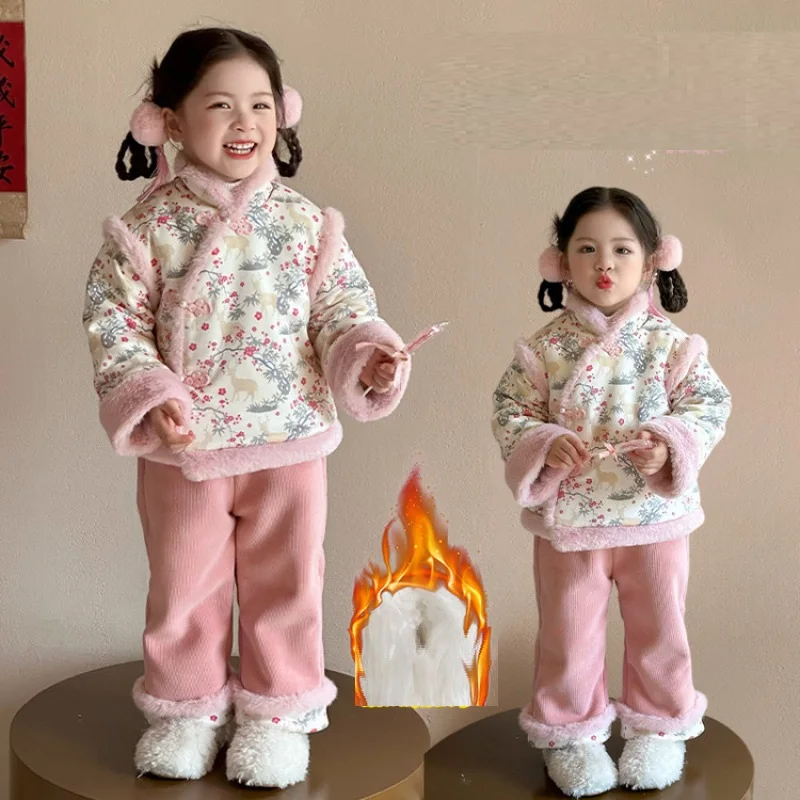 Girl Winter Cotton-Padded Jacket Two-Piece Set Autumn Coat Tops Pants Child Keep Warm Kawaii Fashion New Style Casual Clothing
Girl Winter Cotton-Padded Jacket Two-Piece Set Autumn Coat Tops Pants Child Keep Warm Kawaii Fashion New Style Casual Clothing