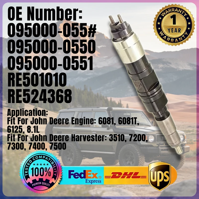 1PC Fuel Injector 095000-0550 095000-0551 RE501010 RE524368 for John Deere Engine 6081 6125 Harvester 3510 7200 7300 7400
1PC Fuel Injector 095000-0550 095000-0551 RE501010 RE524368 for John Deere Engine 6081 6125 Harvester 3510 7200 7300 7400