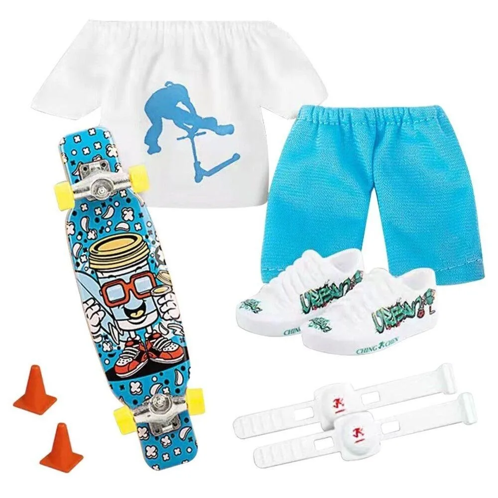 Skateboard Finger Clothing Soft Rubber Finger Shoes Finger Scooter Set Small Finger Skateboard With Pants & Shoes Clothes Kit
Skateboard Finger Clothing Soft Rubber Finger Shoes Finger Scooter Set Small Finger Skateboard With Pants & Shoes Clothes Kit