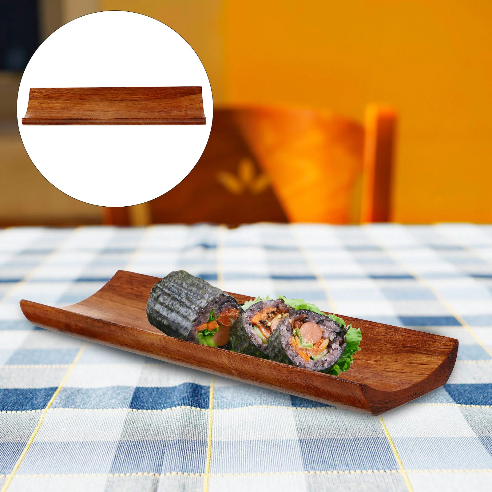 Japanese-style Sashimi Sushi Tray Wooden Long Sushi Serving Plate for Restaurant Long Sushi Plate Wood Sushi Dish
Japanese-style Sashimi Sushi Tray Wooden Long Sushi Serving Plate for Restaurant Long Sushi Plate Wood Sushi Dish