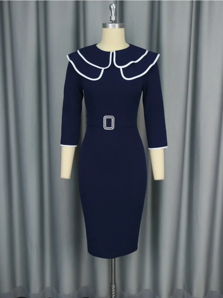 Business Casual Women Spring Dresses for Women Lapel Neck Long Sleeve Bodycon Office Work Dress in Dark Navy Blue 2025 New
Business Casual Women Spring Dresses for Women Lapel Neck Long Sleeve Bodycon Office Work Dress in Dark Navy Blue 2025 New