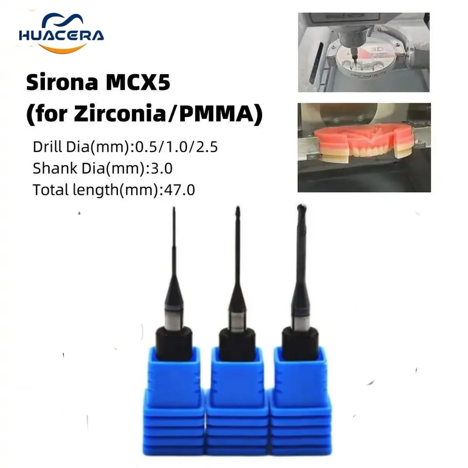 Sirona MCX5 Zirconia PMMA Dental Milling Burs DC/NC Coating D3 Dental Lab Milling Machine Grinding Material Drill
Sirona MCX5 Zirconia PMMA Dental Milling Burs DC/NC Coating D3 Dental Lab Milling Machine Grinding Material Drill