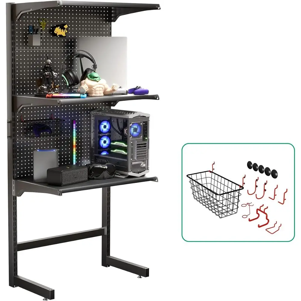 JWX DDB Gaming Standing Shel Units, 30‘’ ree Standing Gaming Shel Pegboard Cabinet with Home Oice Metal Pegboard and 15 Pieces O
JWX DDB Gaming Standing Shel Units, 30‘’ ree Standing Gaming Shel Pegboard Cabinet with Home Oice Metal Pegboard and 15 Pieces O