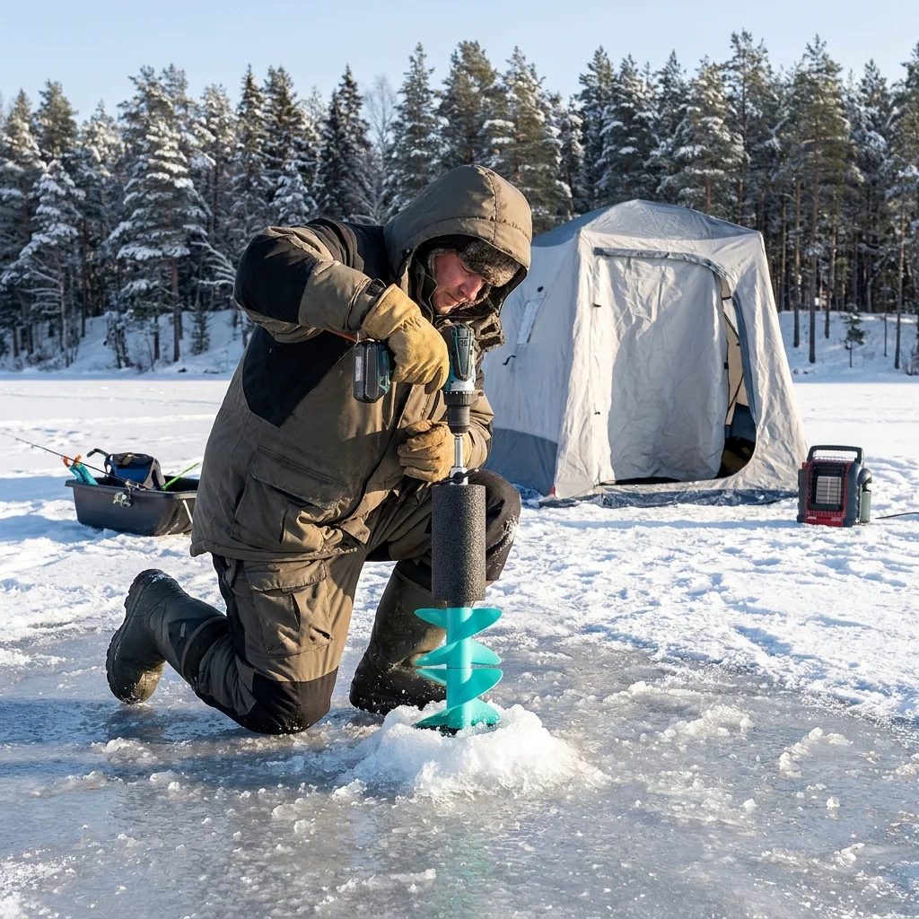 49cm/19.29in Nylon Ice Fishing Auger Replacement Part with PE Protective Cover Stainless Steel Blades for Easy Grab & Go Fishing
49cm/19.29in Nylon Ice Fishing Auger Replacement Part with PE Protective Cover Stainless Steel Blades for Easy Grab & Go Fishing