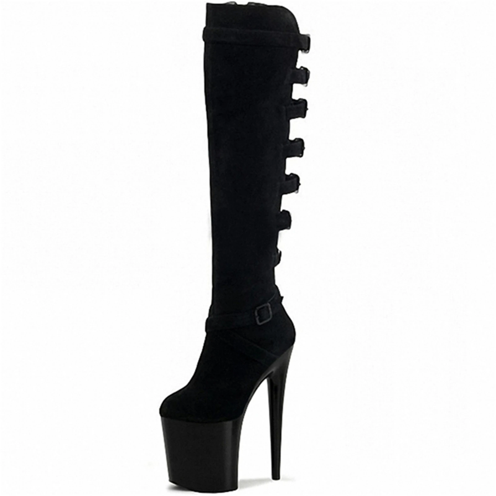 20CM Suede Over The Knee Boots Black, Platform Stiletto Heels with Metal Buckle Straps & Chunky Sole, Gothic Luxury Thigh High
20CM Suede Over The Knee Boots Black, Platform Stiletto Heels with Metal Buckle Straps & Chunky Sole, Gothic Luxury Thigh High