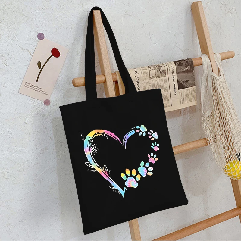 Colorful Heart Animal Paw Print Fashion Shoulder Bags Women Dog And Cat Paw Canvas Tote Bag Reusable Teen Handbags Gifts
Colorful Heart Animal Paw Print Fashion Shoulder Bags Women Dog And Cat Paw Canvas Tote Bag Reusable Teen Handbags Gifts