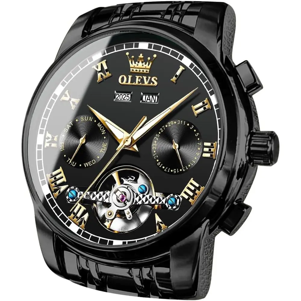 Мужские автоматические механические наручные часы OLEVS класса люкс с автоподзаводом, из нержавеющей стали, с многофункциональным календарем, водонепроницаемые, светящиеся
Мужские автоматические механические наручные часы OLEVS класса люкс с автоподзаводом, из нержавеющей стали, с многофункциональным календарем, водонепроницаемые, светящиеся