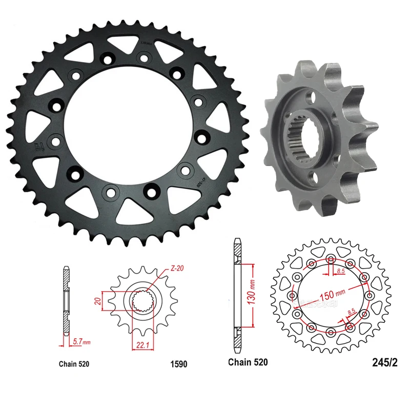 520 Motorcycle Front Rear Sprocket Kits Set For Yamaha WR250X 08-15 WR250R 2008-2020 WR250F WR250 F 2001-2006 10-14
520 Motorcycle Front Rear Sprocket Kits Set For Yamaha WR250X 08-15 WR250R 2008-2020 WR250F WR250 F 2001-2006 10-14