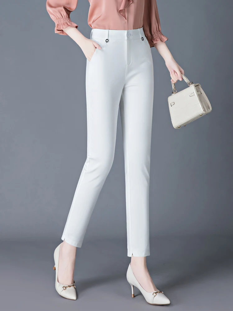 White Casual Harlan Pants Women's High Waist Slimming Versatile Spring Autumn New Style Fashionable Nine Points Trousers
White Casual Harlan Pants Women's High Waist Slimming Versatile Spring Autumn New Style Fashionable Nine Points Trousers