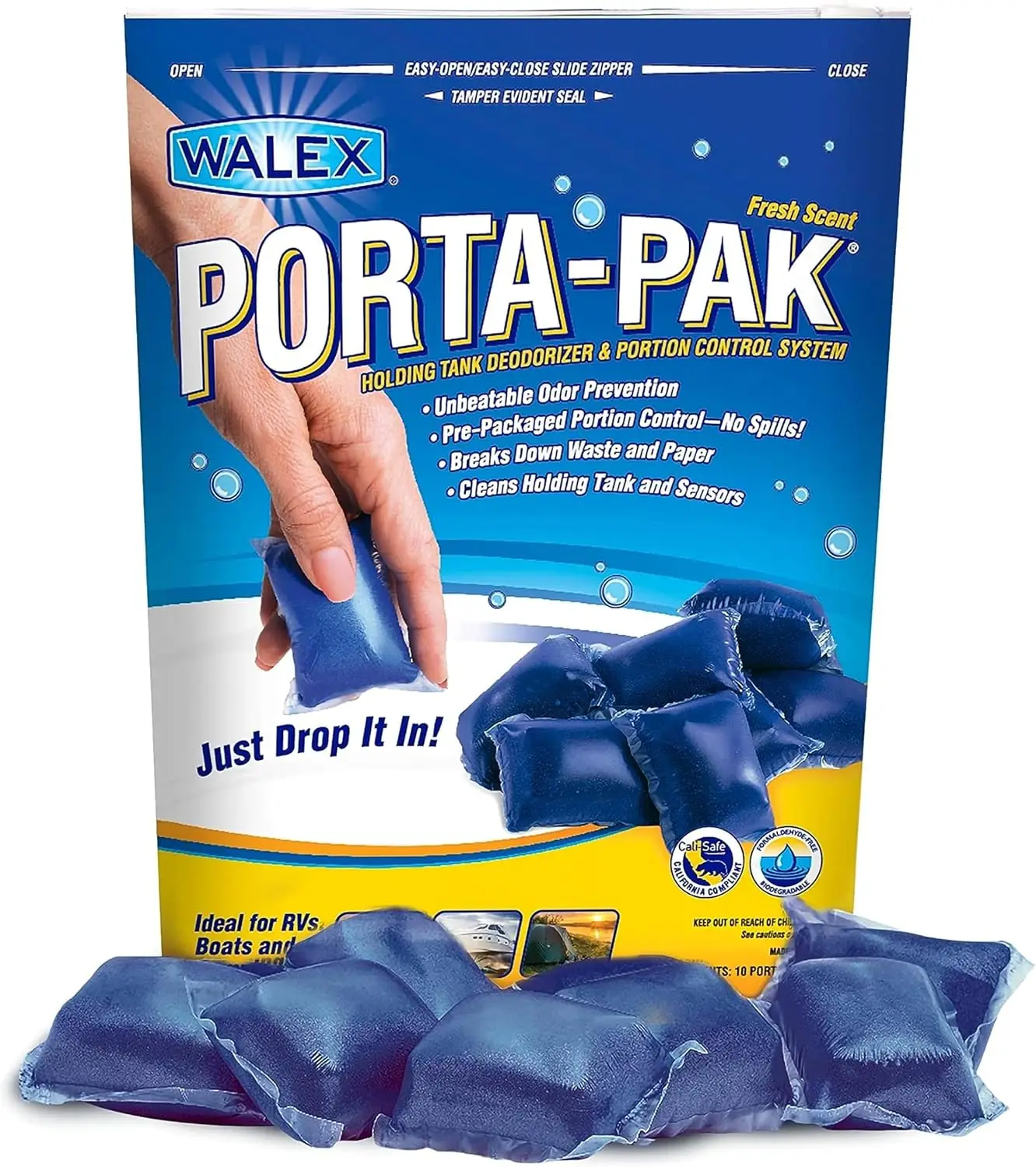 Holding Tank Deodorizer & Portion Control System Drop-Ins- Rapid Breakdown of Waste & Paper,Odor Prevention- Fresh Scent,10-Pack
Holding Tank Deodorizer & Portion Control System Drop-Ins- Rapid Breakdown of Waste & Paper,Odor Prevention- Fresh Scent,10-Pack