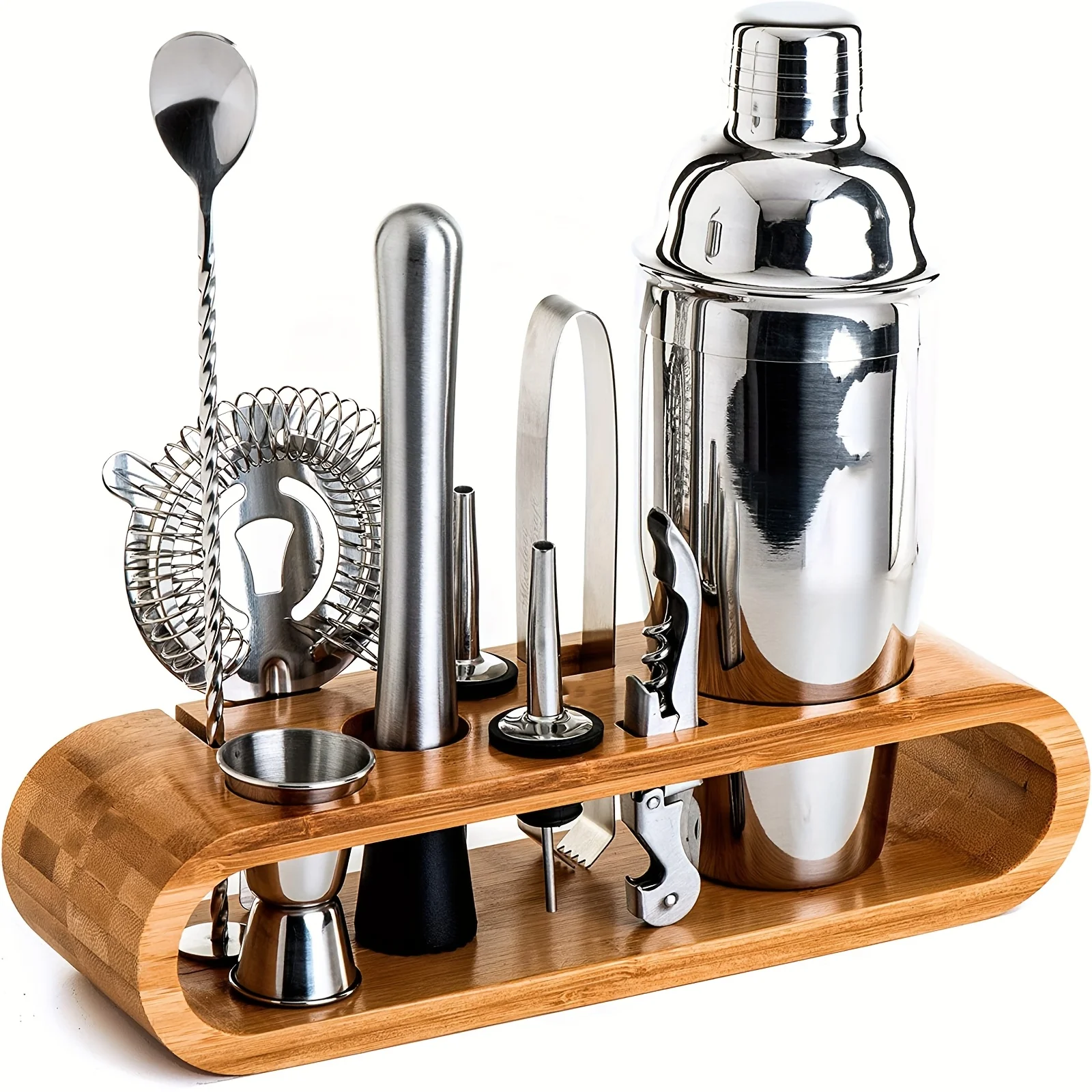 10-Piece Professional Bartender Kit – Stainless Steel Cocktail Shaker Set with Bamboo Stand Ideal Housewarming Father's Day Gift
10-Piece Professional Bartender Kit – Stainless Steel Cocktail Shaker Set with Bamboo Stand Ideal Housewarming Father's Day Gift