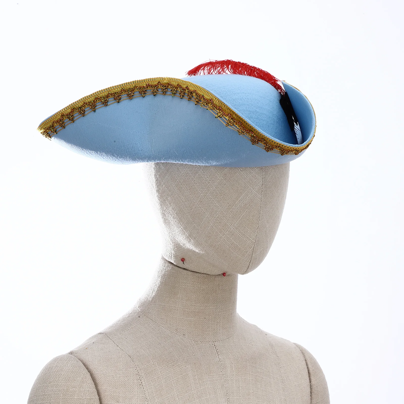 Vintage Pirate Captain Hat Colonial Tricorn Hat Metallic Brim Felt Hat for Halloween Carnival Pirate Party Performance Role Play
Vintage Pirate Captain Hat Colonial Tricorn Hat Metallic Brim Felt Hat for Halloween Carnival Pirate Party Performance Role Play