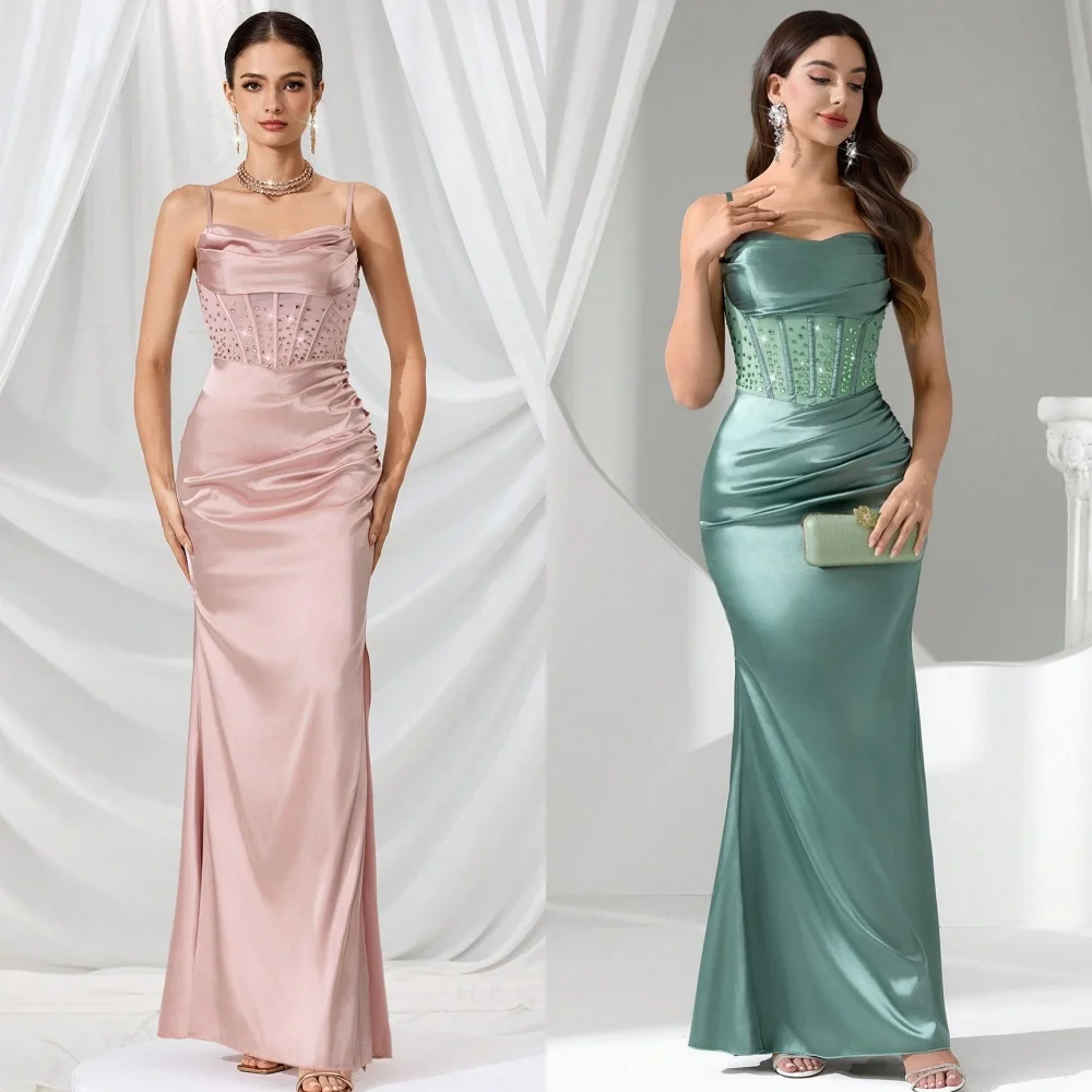 Customized Intricate Classic Charmeuse Rhinestone Pleat Mermaid Spaghetti strap Long Dresses Bespoke Occasion Dresses Fashion
Customized Intricate Classic Charmeuse Rhinestone Pleat Mermaid Spaghetti strap Long Dresses Bespoke Occasion Dresses Fashion