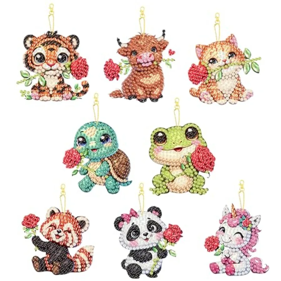 8 Pcs 5D DIY Animal Diamond Painting Double Sided Keychain Set Diamond Pendant Hanging Animal Art Decoration for Adult Beginner
8 Pcs 5D DIY Animal Diamond Painting Double Sided Keychain Set Diamond Pendant Hanging Animal Art Decoration for Adult Beginner