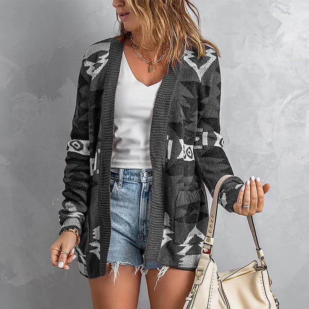 2022 European and American Autumn Winter New Long Sleeve Sweater For Women's Christmas Print Cardigan
2022 European and American Autumn Winter New Long Sleeve Sweater For Women's Christmas Print Cardigan