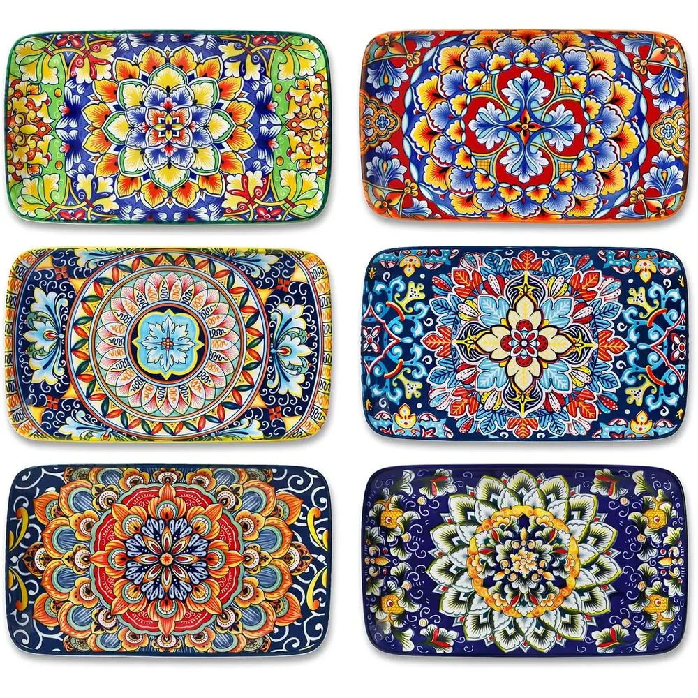Simi 6-Piece Ceramic Salad Plates Set - 8.5 Inch, Rectangular Dessert Plates for Sushi, Appetizer, Cake - Microwave & Oven Safe,
Simi 6-Piece Ceramic Salad Plates Set - 8.5 Inch, Rectangular Dessert Plates for Sushi, Appetizer, Cake - Microwave & Oven Safe,